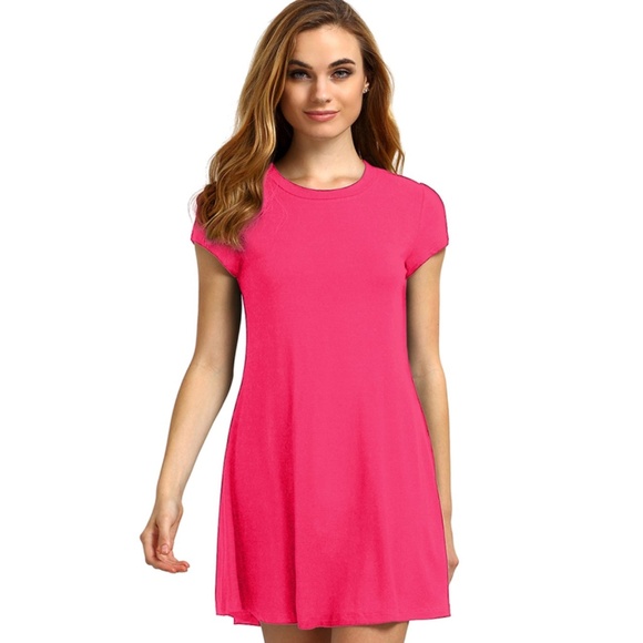 Revolve Hot Pink T-Shirt Dress - Small (EUC) - Picture 1 of 7